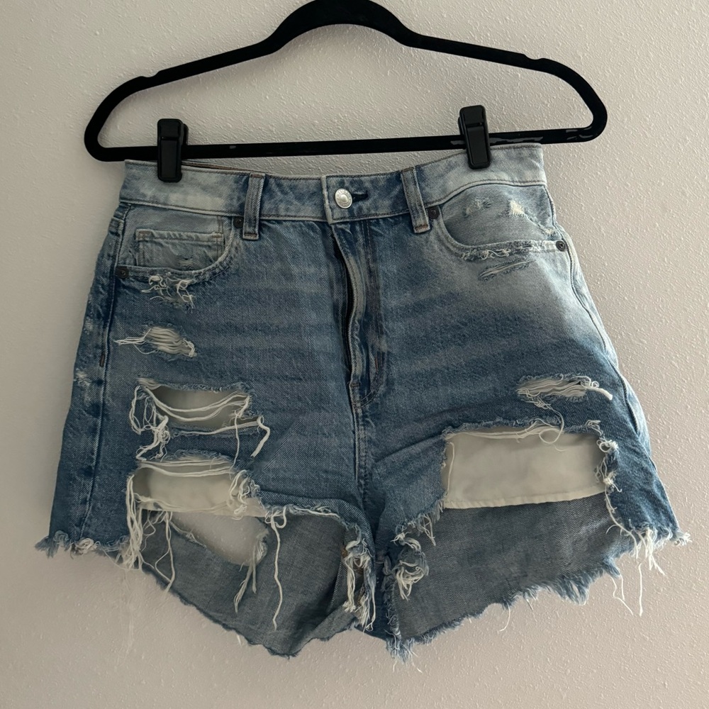 American Eagle Blue Distressed Jean Shorts